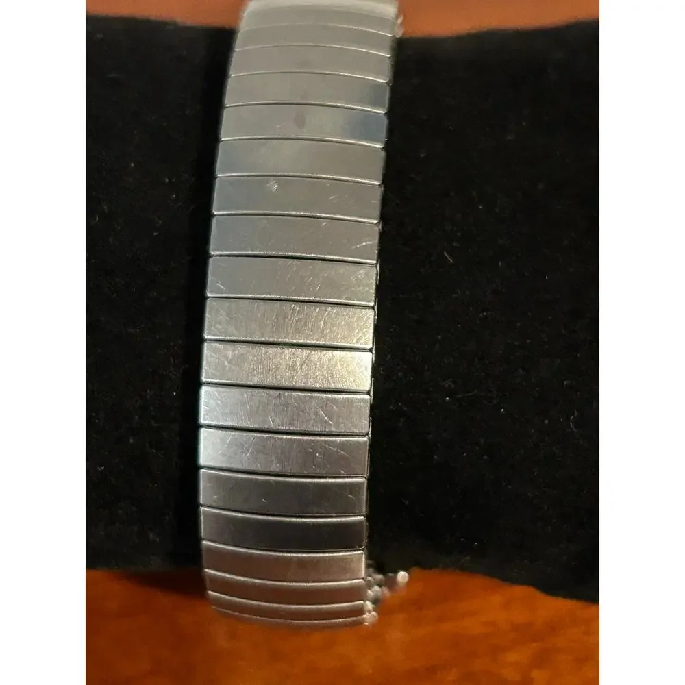 Timex Easy Reader Watch Silver Tone Expansion Band Military 24-Hour White Dial